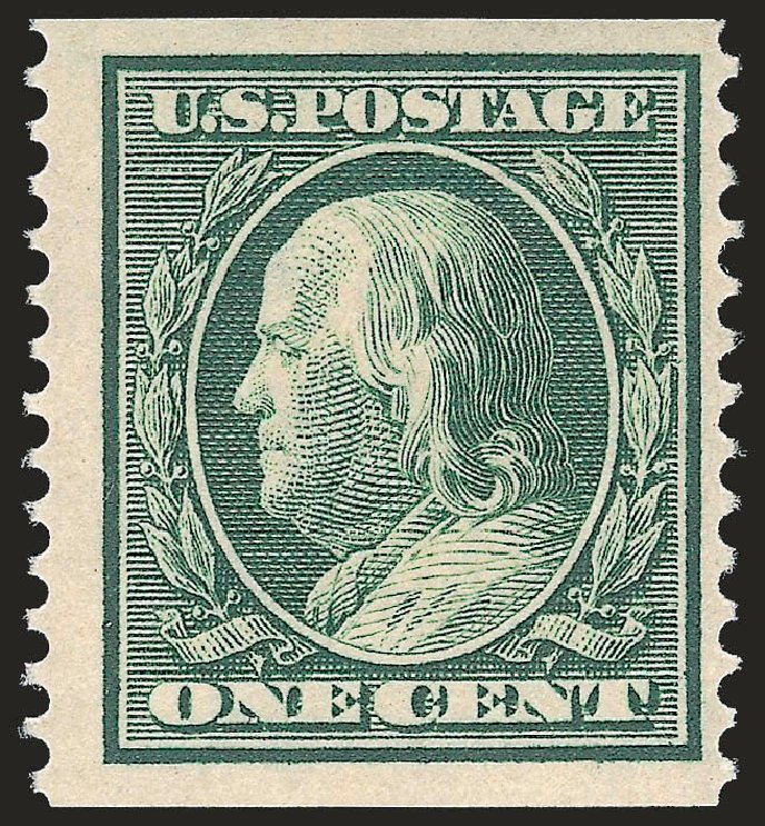 Cost of US Stamp Scott Cat. # 387: 1910 1c Franklin Coil. Robert Siegel Auction Galleries, Apr 2009, Sale 972, Lot 3311