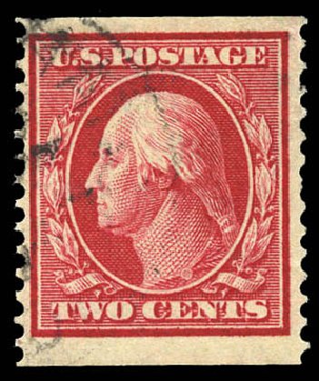 US Stamps Price Scott Cat. 388: 1910 2c Washington Coil. Matthew Bennett International, Mar 2011, Sale 337, Lot 2857
