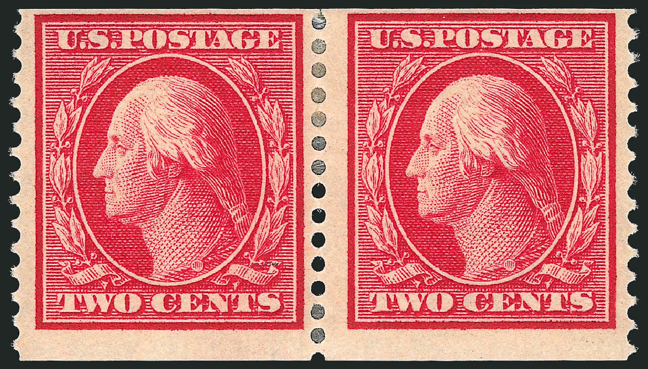 US Stamp Prices Scott Cat. 388 - 1910 2c Washington Coil. Robert Siegel Auction Galleries, Mar 2012, Sale 1021, Lot 507