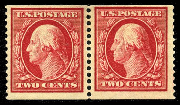 Value of US Stamp Scott # 388 - 2c 1910 Washington Coil. Matthew Bennett International, Feb 2012, Sale 340, Lot 439
