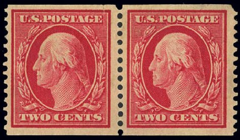 Prices of US Stamps Scott Catalogue #388 - 2c 1910 Washington Coil. Daniel Kelleher Auctions, Feb 2013, Sale 634, Lot 250