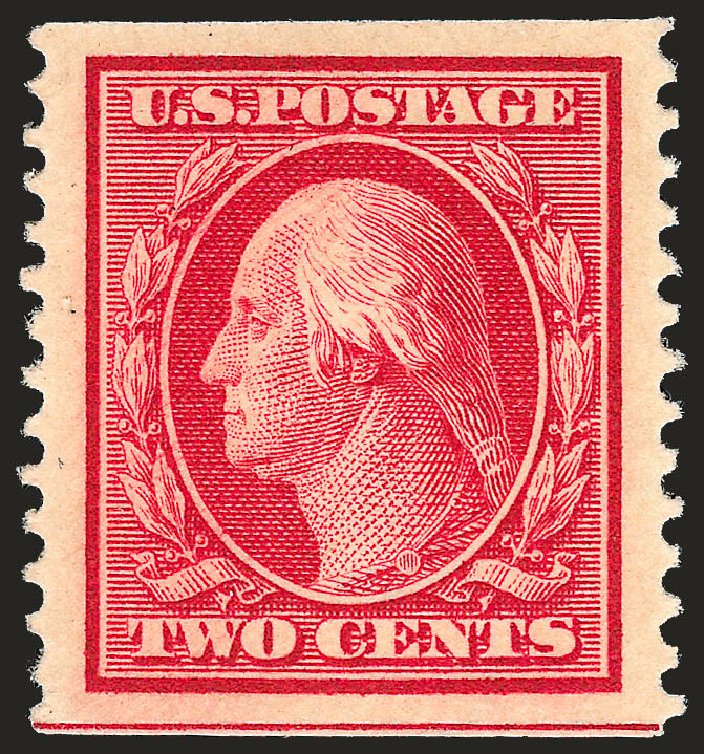 Values of US Stamps Scott Cat. # 388 - 1910 2c Washington Coil. Robert Siegel Auction Galleries, Sep 2008, Sale 962, Lot 2692