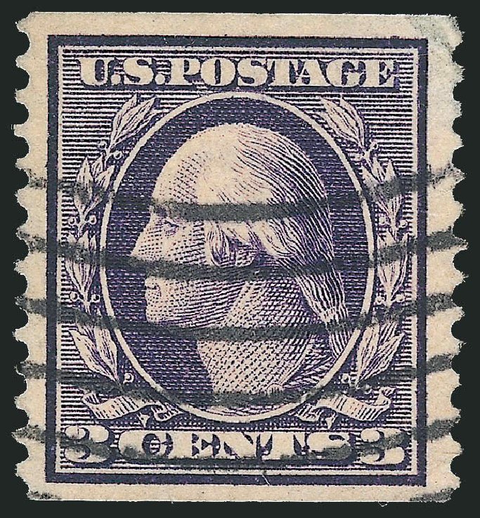 Value of US Stamps Scott # 389 - 1911 3c Washington Coil. Robert Siegel Auction Galleries, Dec 2013, Sale 1062, Lot 570