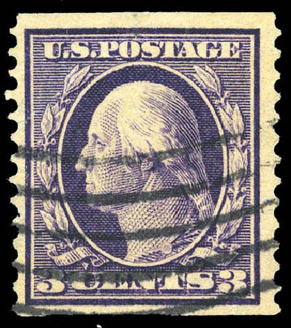 Costs of US Stamps Scott Catalogue 389: 3c 1911 Washington Coil. Matthew Bennett International, Mar 2011, Sale 336, Lot 1284