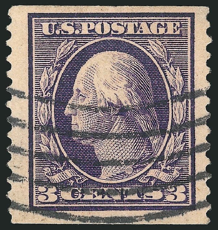 Prices of US Stamp Scott Catalogue 389: 1911 3c Washington Coil. Robert Siegel Auction Galleries, Feb 2015, Sale 1093, Lot 214