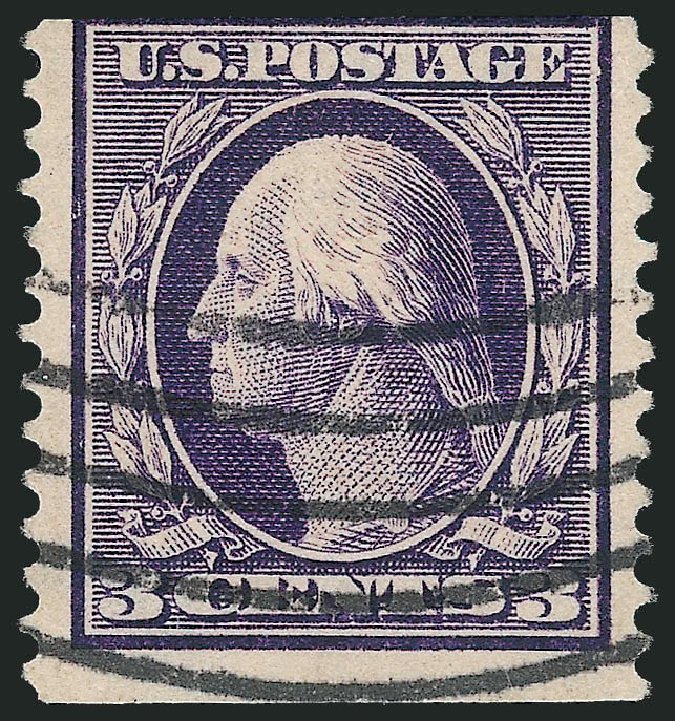 Price of US Stamps Scott Catalogue #389 - 3c 1911 Washington Coil. Robert Siegel Auction Galleries, Jul 2013, Sale 1050, Lot 515