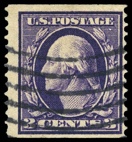 Values of US Stamp Scott Catalogue # 389: 1911 3c Washington Coil. Matthew Bennett International, Mar 2011, Sale 336, Lot 1283