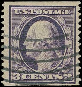 US Stamps Value Scott Catalog 389 - 1911 3c Washington Coil. H.R. Harmer, Jun 2013, Sale 3003, Lot 1276