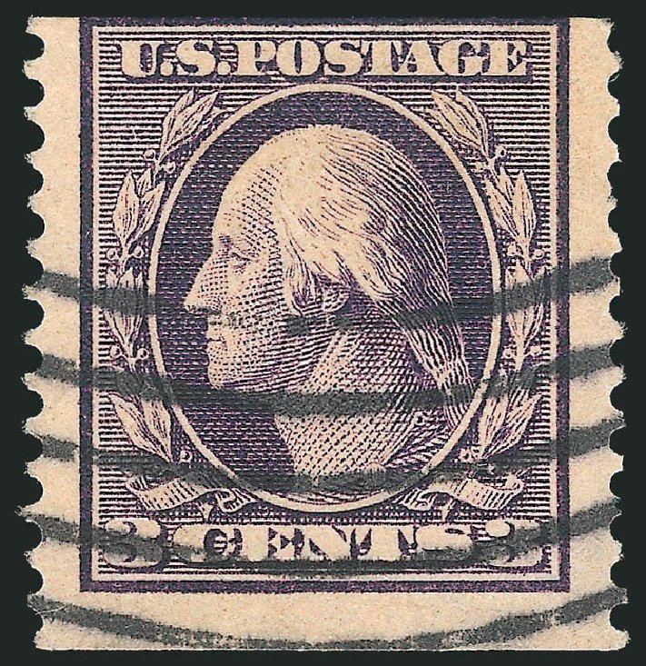 US Stamp Prices Scott Catalog 389 - 1911 3c Washington Coil. Robert Siegel Auction Galleries, Jul 2013, Sale 1050, Lot 516