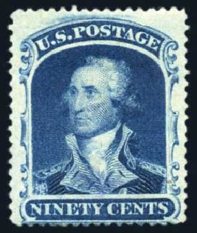 US Stamp Prices Scott Catalog # 39 - 90c 1860 Washington. Harmer-Schau Auction Galleries, Jun 2008, Sale 78, Lot 1297