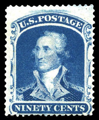 US Stamp Price Scott Cat. # 39: 1860 90c Washington. Matthew Bennett International, Mar 2012, Sale 344, Lot 4248