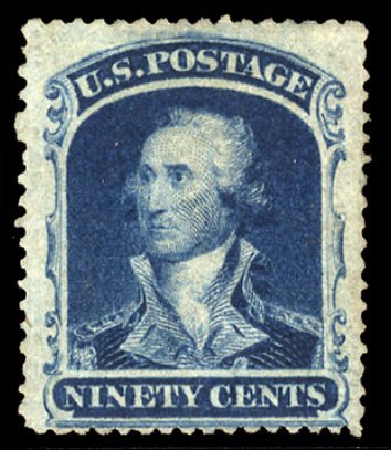 Value of US Stamps Scott Catalogue # 39 - 90c 1860 Washington. Cherrystone Auctions, Apr 2010, Sale 201004, Lot 88