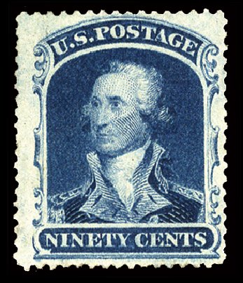 US Stamp Prices Scott Catalog # 39: 90c 1860 Washington. Cherrystone Auctions, Sep 2011, Sale 201109, Lot 7008