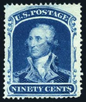 Price of US Stamps Scott Cat. # 39: 90c 1860 Washington. Harmer-Schau Auction Galleries, Feb 2009, Sale 80, Lot 1108