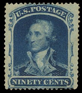 Cost of US Stamps Scott #39 - 1860 90c Washington. Daniel Kelleher Auctions, Aug 2012, Sale 631, Lot 748