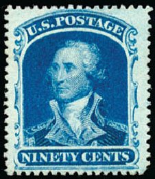 Price of US Stamps Scott Cat. 39: 1860 90c Washington. Schuyler J. Rumsey Philatelic Auctions, Apr 2015, Sale 60, Lot 1998
