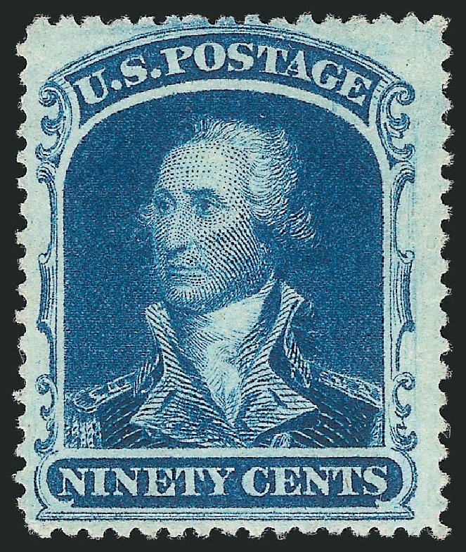 US Stamp Values Scott Catalog # 39: 1860 90c Washington. Robert Siegel Auction Galleries, Apr 2014, Sale 1068, Lot 58