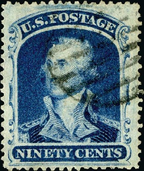 Value of US Stamps Scott 39: 90c 1860 Washington. Spink Shreves Galleries, Jan 2015, Sale 150, Lot 68
