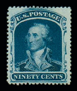 Costs of US Stamp Scott Cat. # 39 - 1860 90c Washington. Matthew Bennett International, Dec 2007, Sale 325, Lot 1479