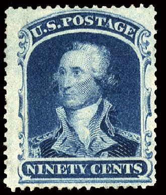 Values of US Stamp Scott # 39 - 90c 1860 Washington. Cherrystone Auctions, Jul 2009, Sale 200907, Lot 119