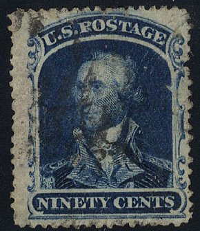 US Stamp Values Scott Catalogue #39: 1860 90c Washington. Cherrystone Auctions, Jan 2010, Sale 201001, Lot 49