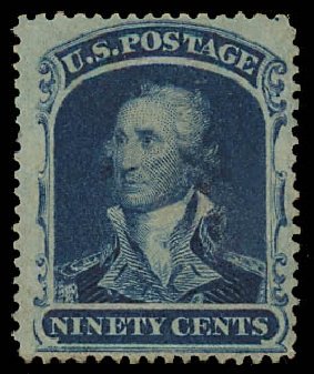 US Stamps Prices Scott Catalogue # 39 - 1860 90c Washington. Daniel Kelleher Auctions, Jul 2011, Sale 625, Lot 699