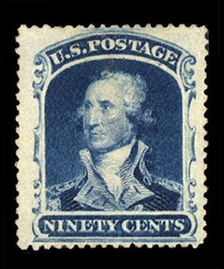 Prices of US Stamp Scott Catalogue #39: 90c 1860 Washington. Cherrystone Auctions, Mar 2010, Sale 201003, Lot 50