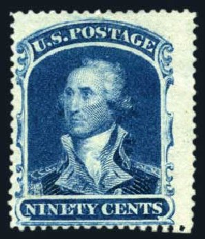 Price of US Stamps Scott # 39 - 1860 90c Washington. Harmer-Schau Auction Galleries, Aug 2011, Sale 90, Lot 1160