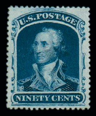 Costs of US Stamp Scott 39: 90c 1860 Washington. Matthew Bennett International, Oct 2007, Sale 322, Lot 2021