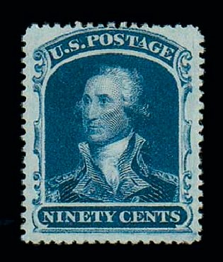 Value of US Stamp Scott Cat. #39 - 1860 90c Washington. Matthew Bennett International, Dec 2007, Sale 325, Lot 1481