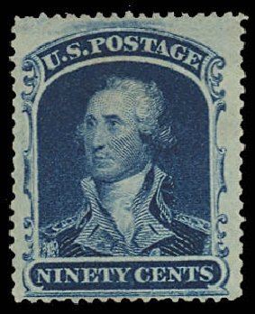 Costs of US Stamps Scott Catalogue #39 - 1860 90c Washington. Daniel Kelleher Auctions, Oct 2012, Sale 632, Lot 971
