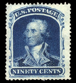 Costs of US Stamps Scott Catalogue #39 - 1860 90c Washington. Cherrystone Auctions, Nov 2014, Sale 201411, Lot 14
