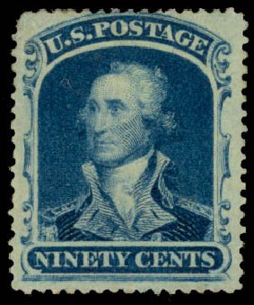US Stamp Price Scott Catalogue #39: 1860 90c Washington. Daniel Kelleher Auctions, Sep 2013, Sale 639, Lot 1025