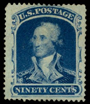 US Stamp Prices Scott # 39: 90c 1860 Washington. Daniel Kelleher Auctions, May 2014, Sale 653, Lot 2085