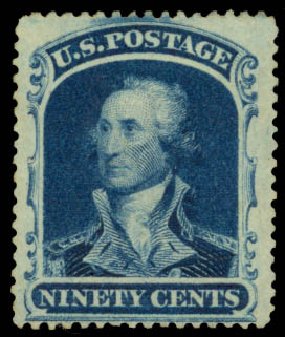 Value of US Stamp Scott Cat. 39 - 1860 90c Washington. Daniel Kelleher Auctions, Jan 2015, Sale 663, Lot 1275
