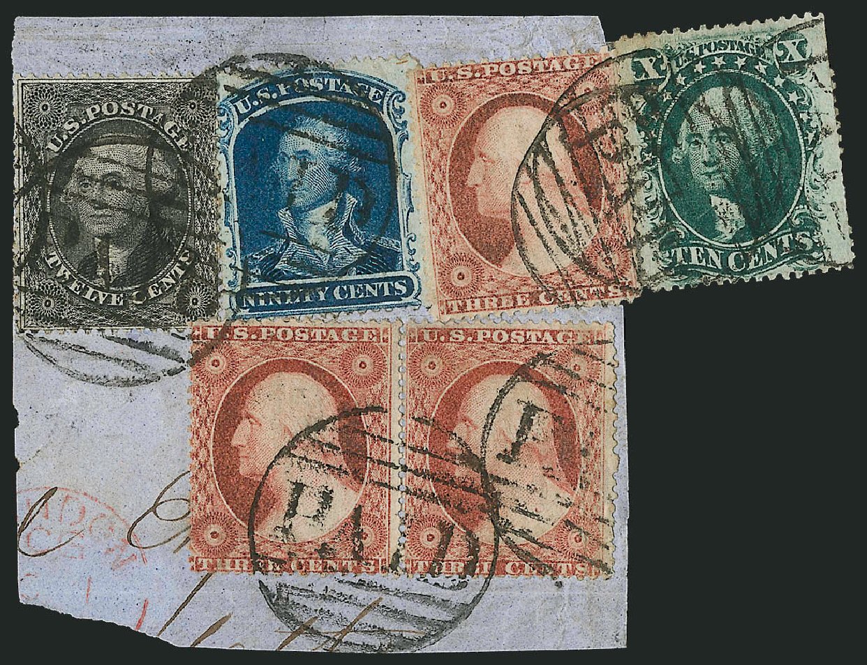 US Stamp Values Scott Catalog 39 - 1860 90c Washington. Robert Siegel Auction Galleries, Dec 2010, Sale 1000, Lot 1035