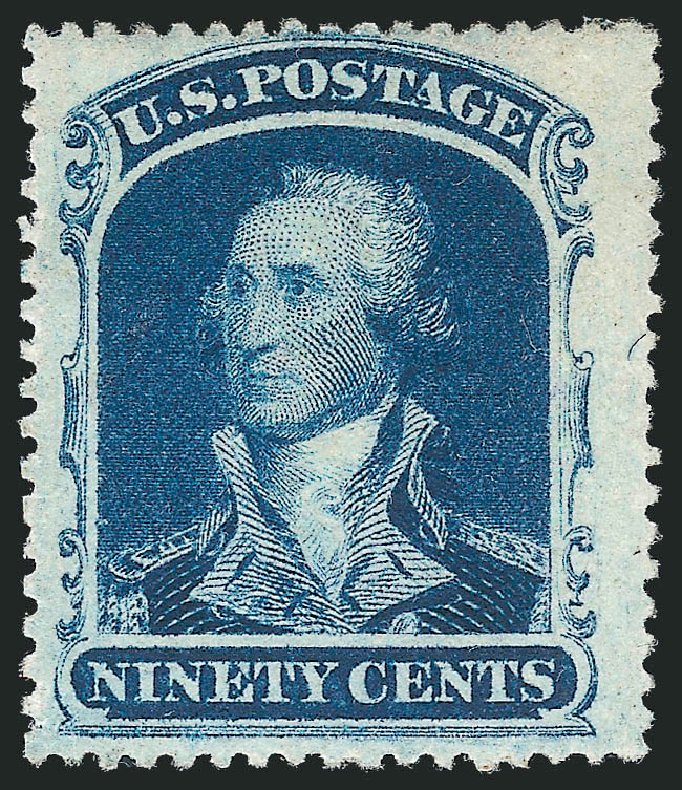 US Stamps Values Scott 39: 90c 1860 Washington. Robert Siegel Auction Galleries, Mar 2012, Sale 1021, Lot 195