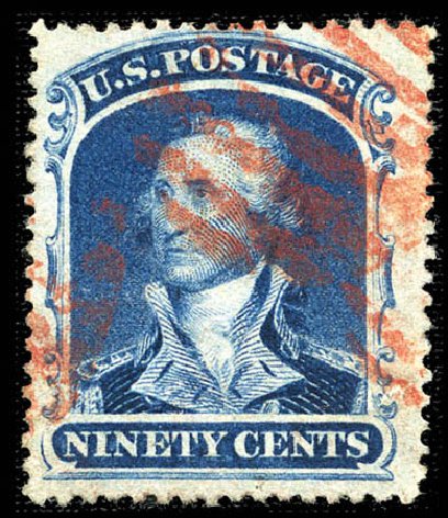 Values of US Stamp Scott Catalog #39: 1860 90c Washington. Matthew Bennett International, Feb 2012, Sale 340, Lot 132