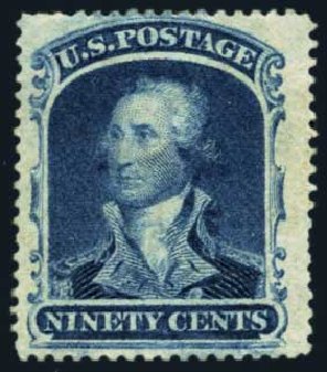 Cost of US Stamps Scott Catalog # 39 - 1860 90c Washington. Harmer-Schau Auction Galleries, Aug 2014, Sale 102, Lot 1682