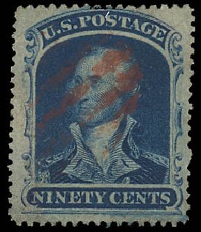 US Stamps Prices Scott # 39 - 90c 1860 Washington. Daniel Kelleher Auctions, Oct 2012, Sale 632, Lot 972