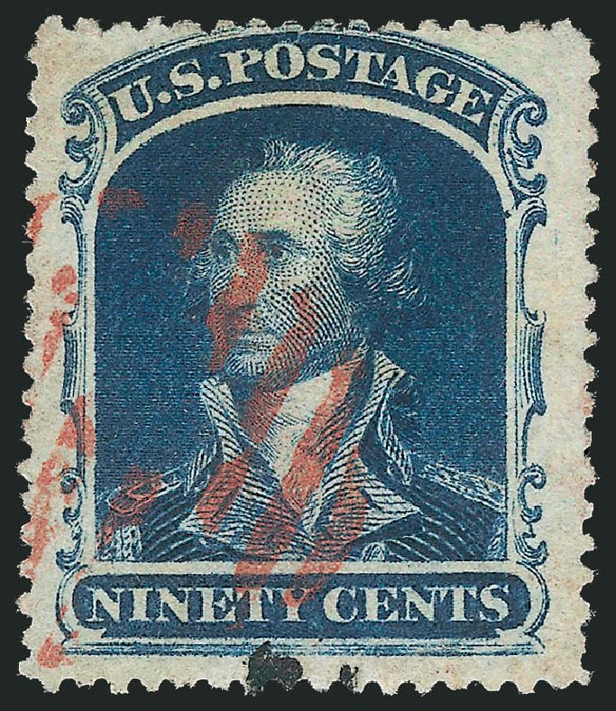 US Stamps Values Scott #39: 90c 1860 Washington. Robert Siegel Auction Galleries, Mar 2013, Sale 1040, Lot 1272