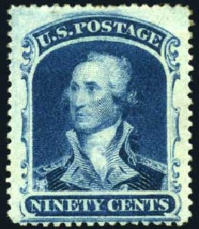 US Stamps Price Scott Catalogue # 39: 1860 90c Washington. Harmer-Schau Auction Galleries, Oct 2008, Sale 79, Lot 56