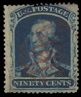 US Stamp Value Scott Catalogue # 39: 90c 1860 Washington. Daniel Kelleher Auctions, Jun 2012, Sale 630, Lot 1266