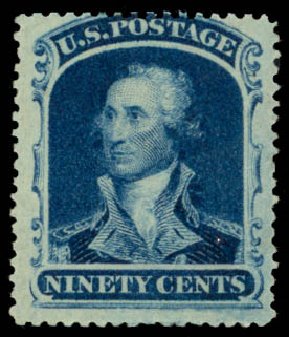 US Stamps Prices Scott Cat. 39 - 90c 1860 Washington. Daniel Kelleher Auctions, Oct 2014, Sale 660, Lot 2066