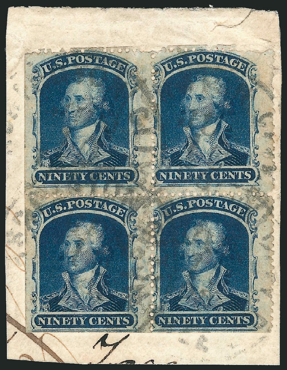 US Stamps Price Scott # 39 - 90c 1860 Washington. Robert Siegel Auction Galleries, Dec 2010, Sale 1000, Lot 1036