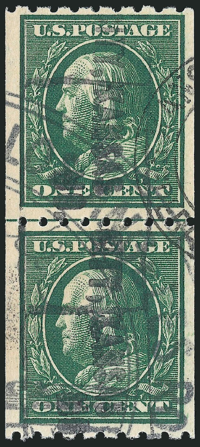US Stamp Values Scott Catalogue 390: 1c 1910 Franklin Coil. Robert Siegel Auction Galleries, Sep 2009, Sale 976, Lot 1972