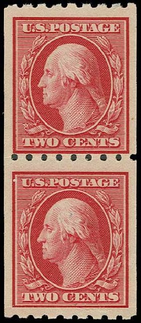 US Stamp Values Scott Catalogue # 391 - 1910 2c Washington Coil. H.R. Harmer, Jun 2013, Sale 3003, Lot 1277