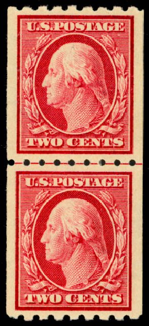 Prices of US Stamps Scott # 391: 2c 1910 Washington Coil. Daniel Kelleher Auctions, Sep 2013, Sale 639, Lot 3494
