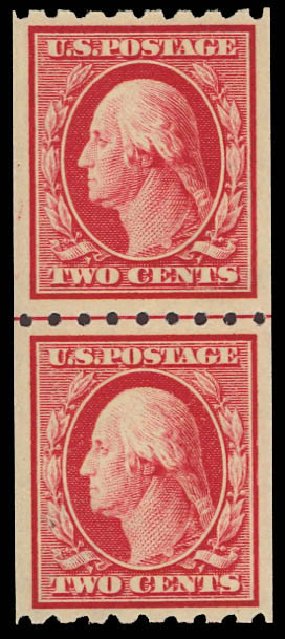 Price of US Stamp Scott # 391 - 2c 1910 Washington Coil. Daniel Kelleher Auctions, Aug 2012, Sale 631, Lot 1165