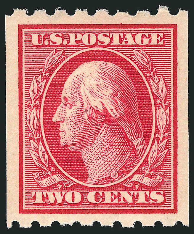 US Stamps Values Scott Catalog #391 - 1910 2c Washington Coil. Robert Siegel Auction Galleries, May 2013, Sale 1044, Lot 262